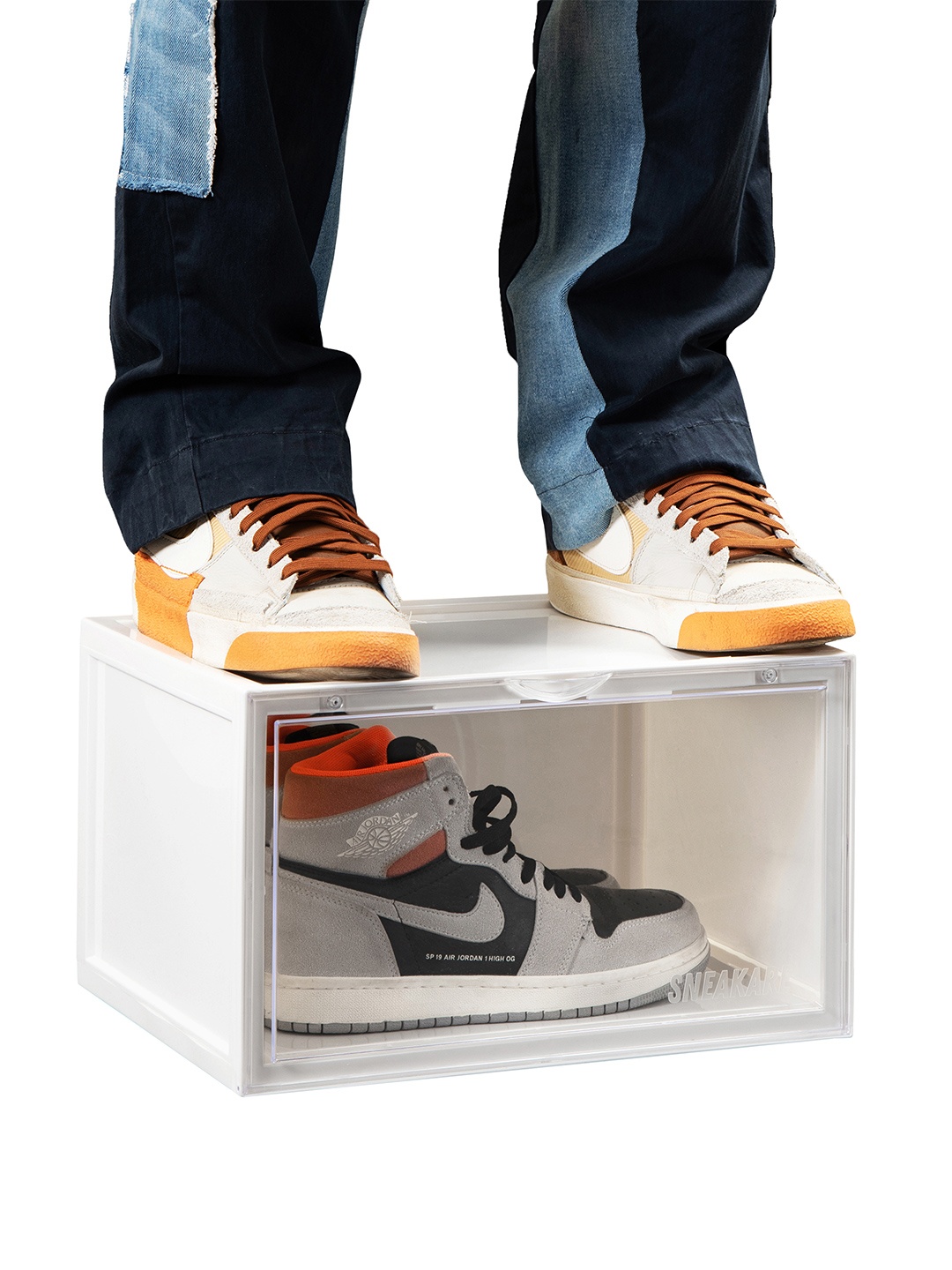 

SNEAKARE White & Transparent Shoe Storage Organizer