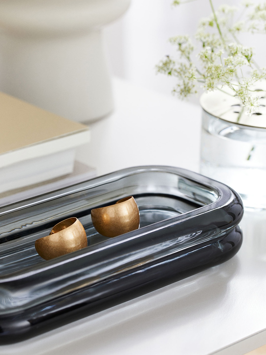 

H&M Grey Glass Tray