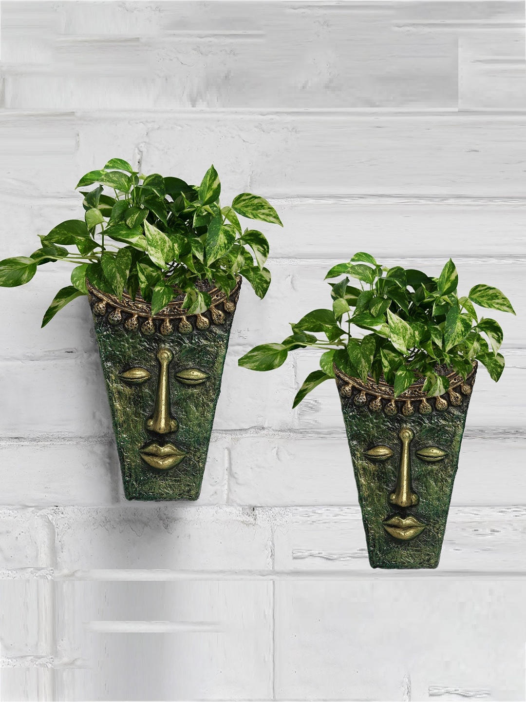 

Stylespace by Isha Green 2 Pieces Textured Face Planters