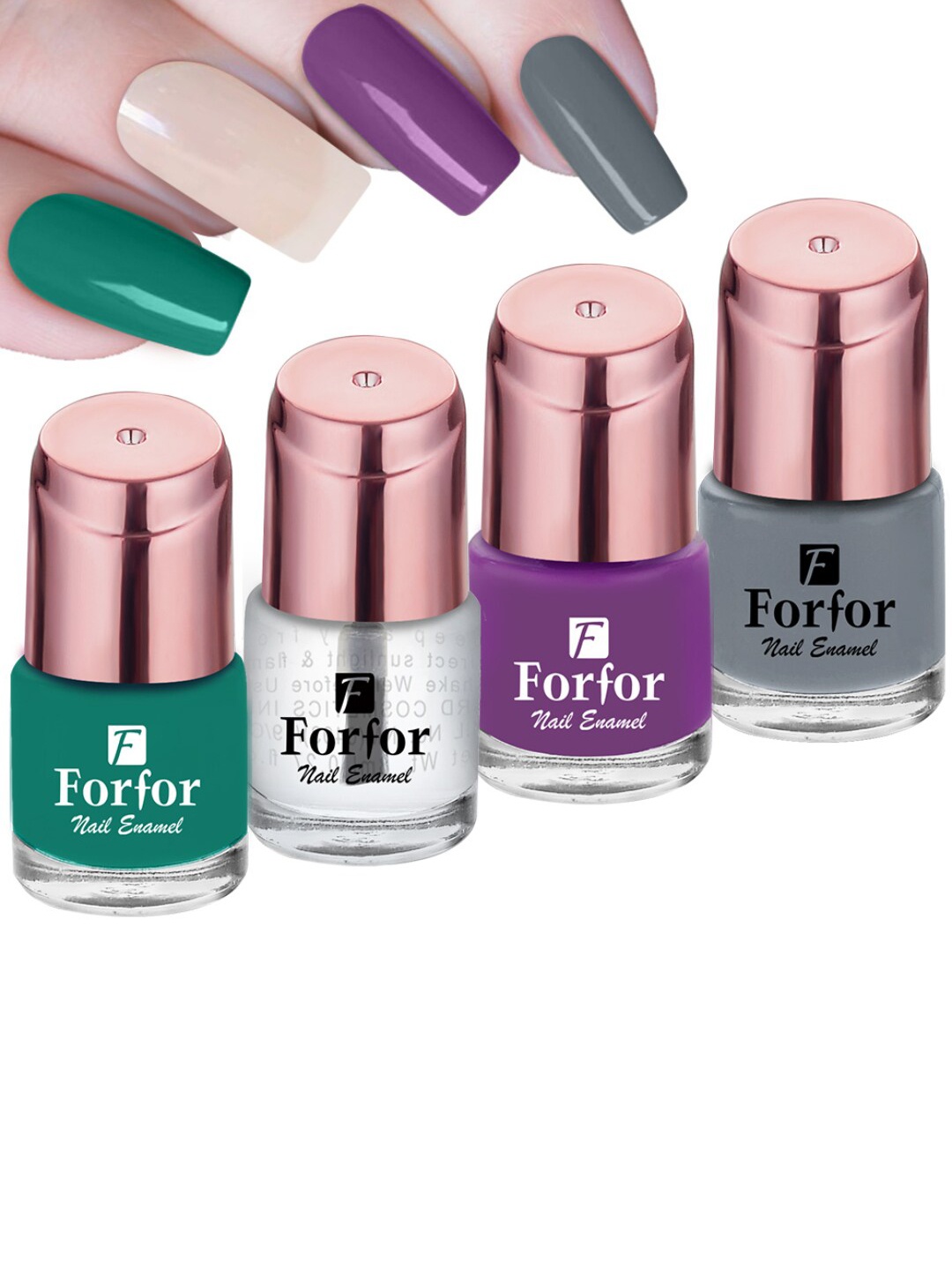 

FORFOR Perfect Stay 4Pcs Glossy Nail Polish -1113-114-109-110, Multi