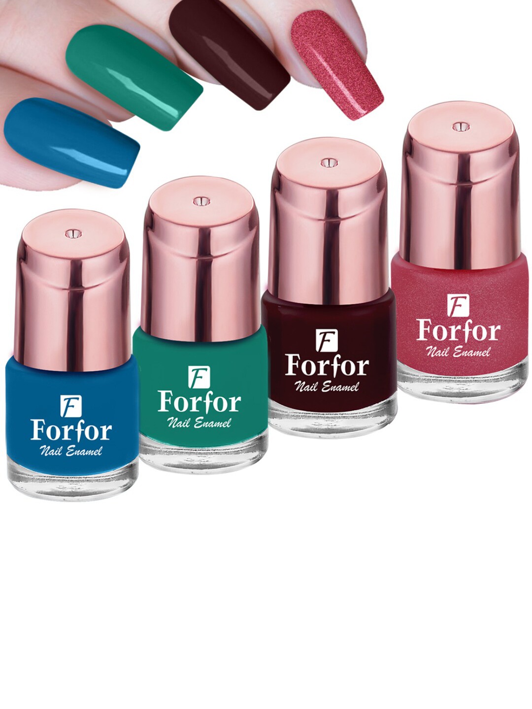

FORFOR Perfect Stay 4Pcs Glossy Nail Polish - 1112-113-111-108, Multi