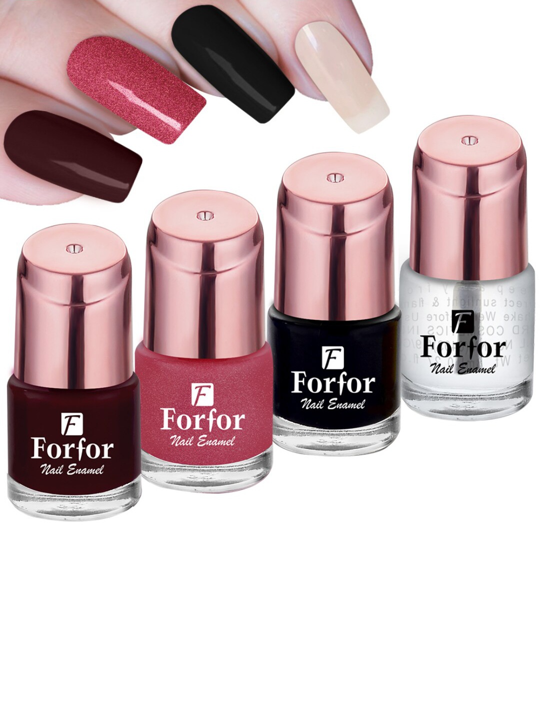 

FORFOR Perfect Stay 4Pcs Glossy Nail Polish - 1111-108-118-114, Multi