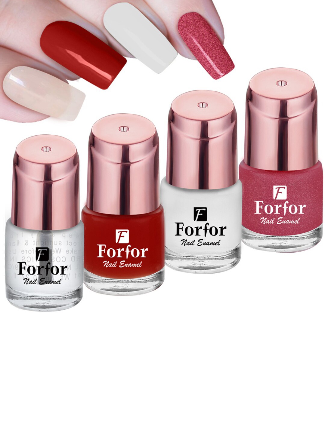 

FORFOR Perfect Stay 4Pcs Glossy Nail Polish - 1114-107-115-108, Multi