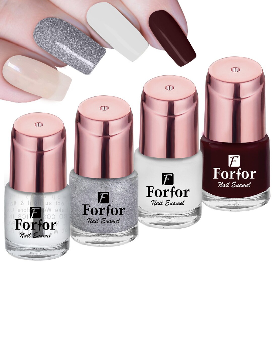 

FORFOR Perfect Stay 4Pcs Glossy Nail Polish - 1114-105-115-111, Multi