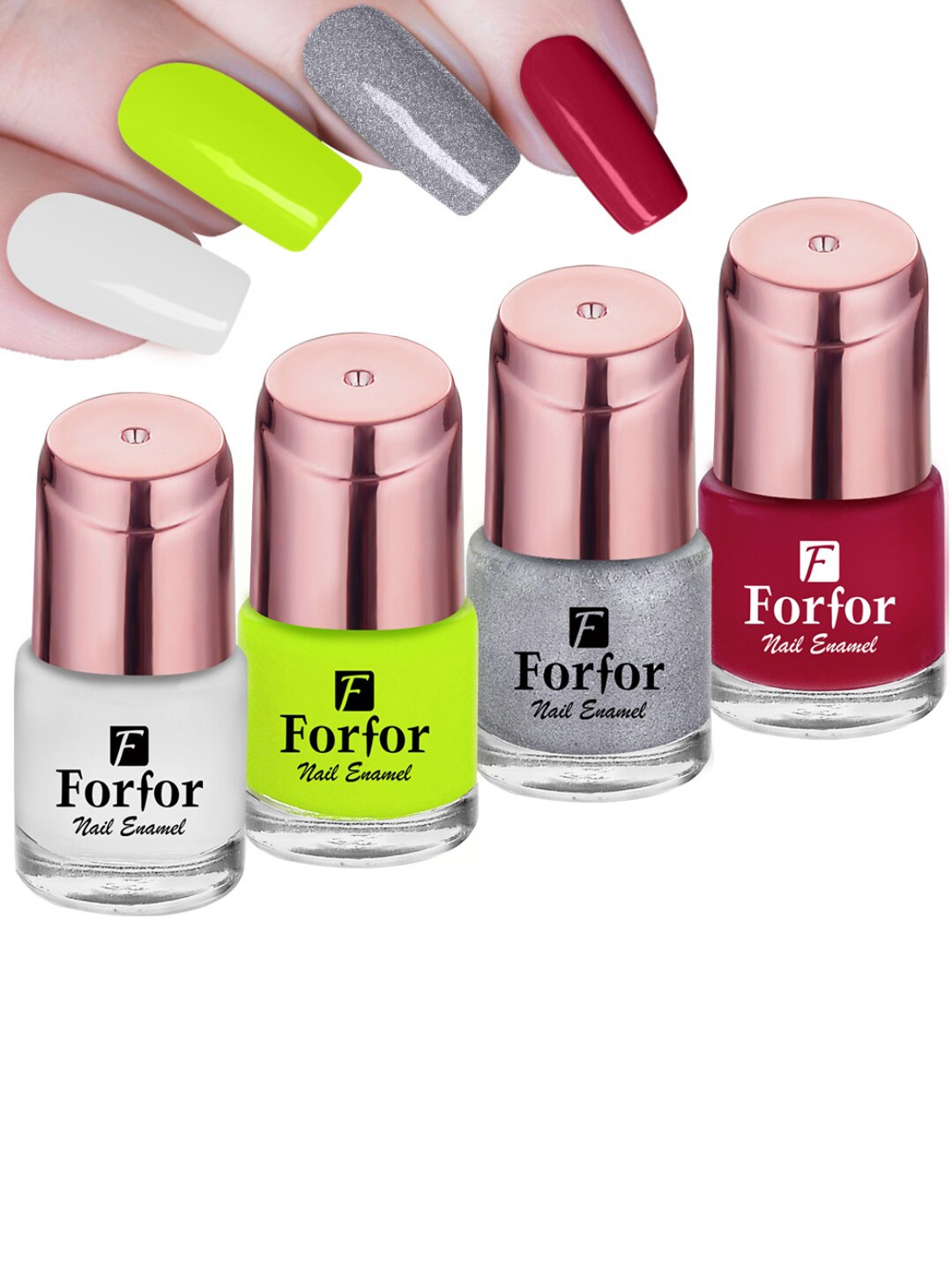 

FORFOR Perfect Stay 4Pcs Glossy Nail Polish - 1115-116-105-106, Multi