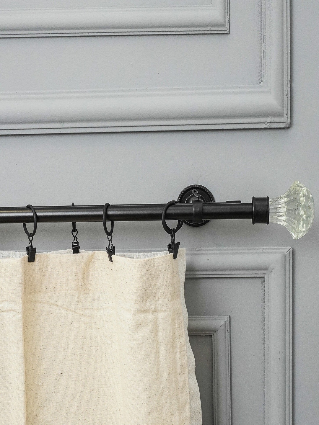 

The Decor Mart Black Iron Curtain Rods With Brackets