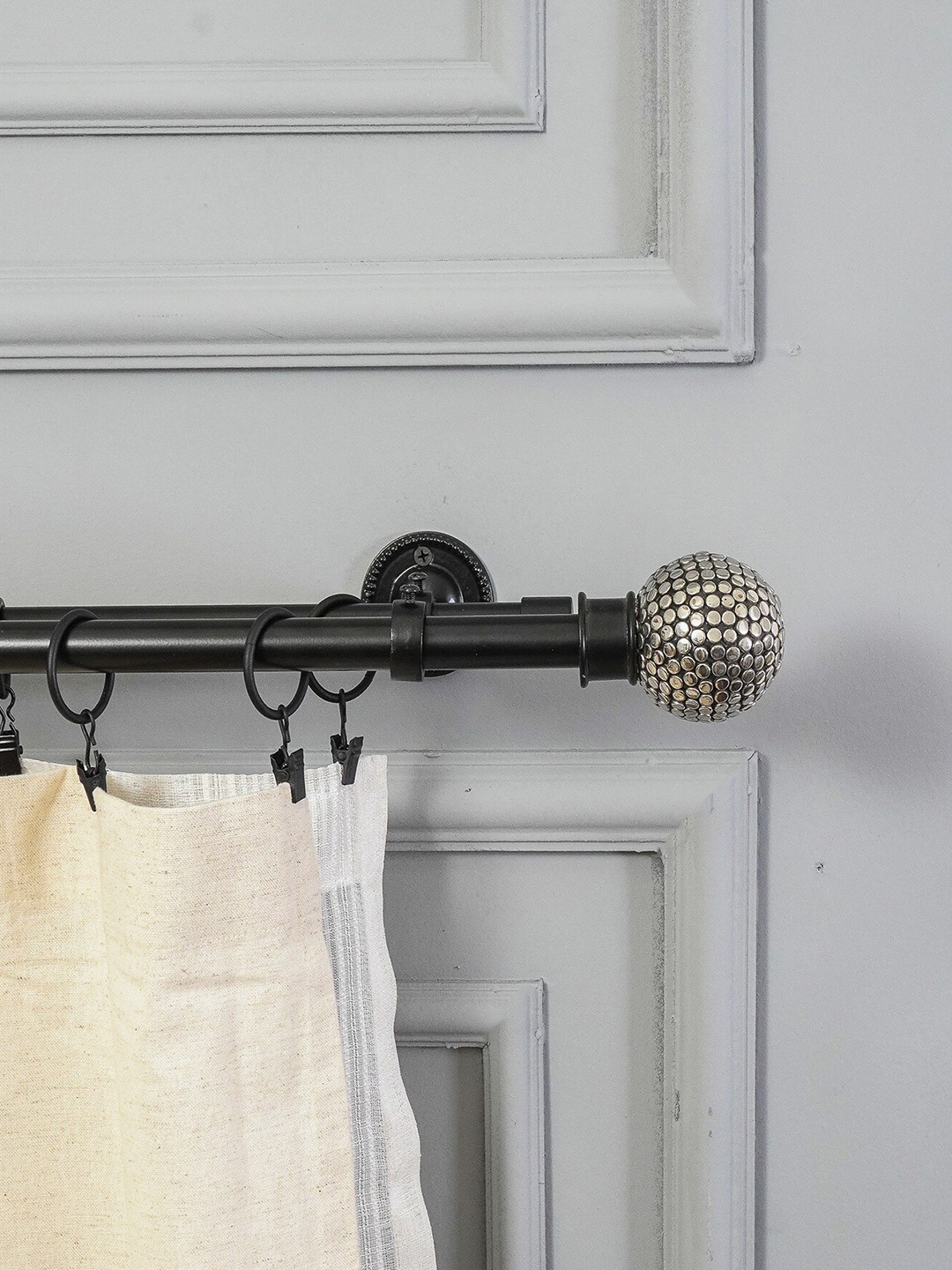 

The Decor Mart Black Iron Curtain Rods With Brackets