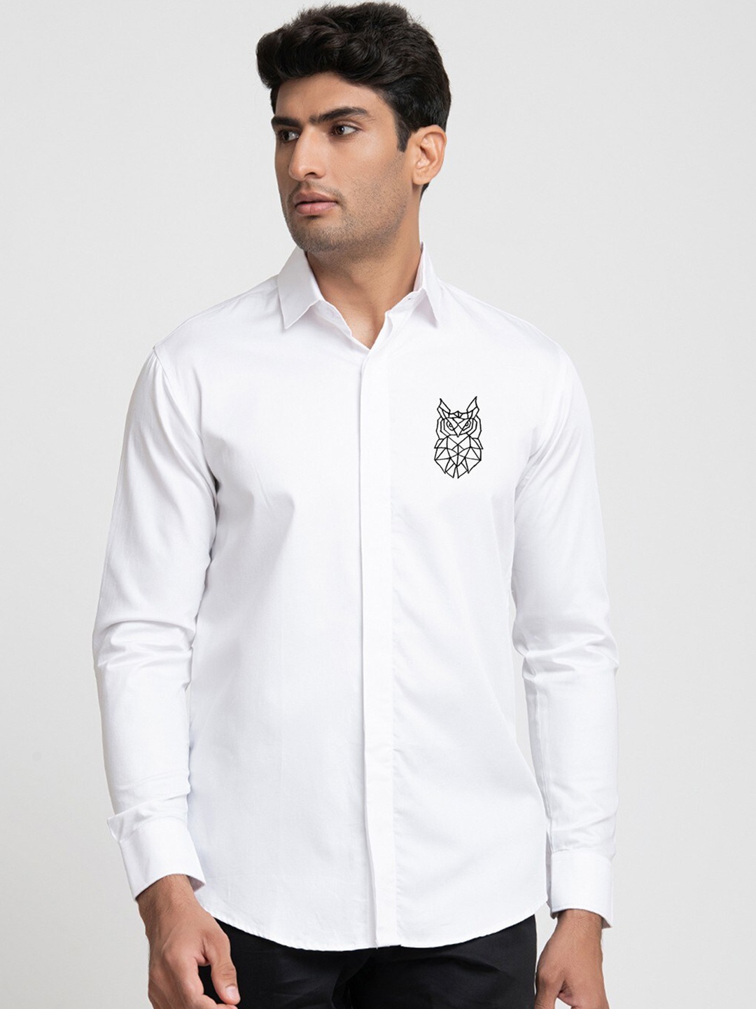 

HILO DESIGN Comfort Opaque Cotton Casual Shirt, White