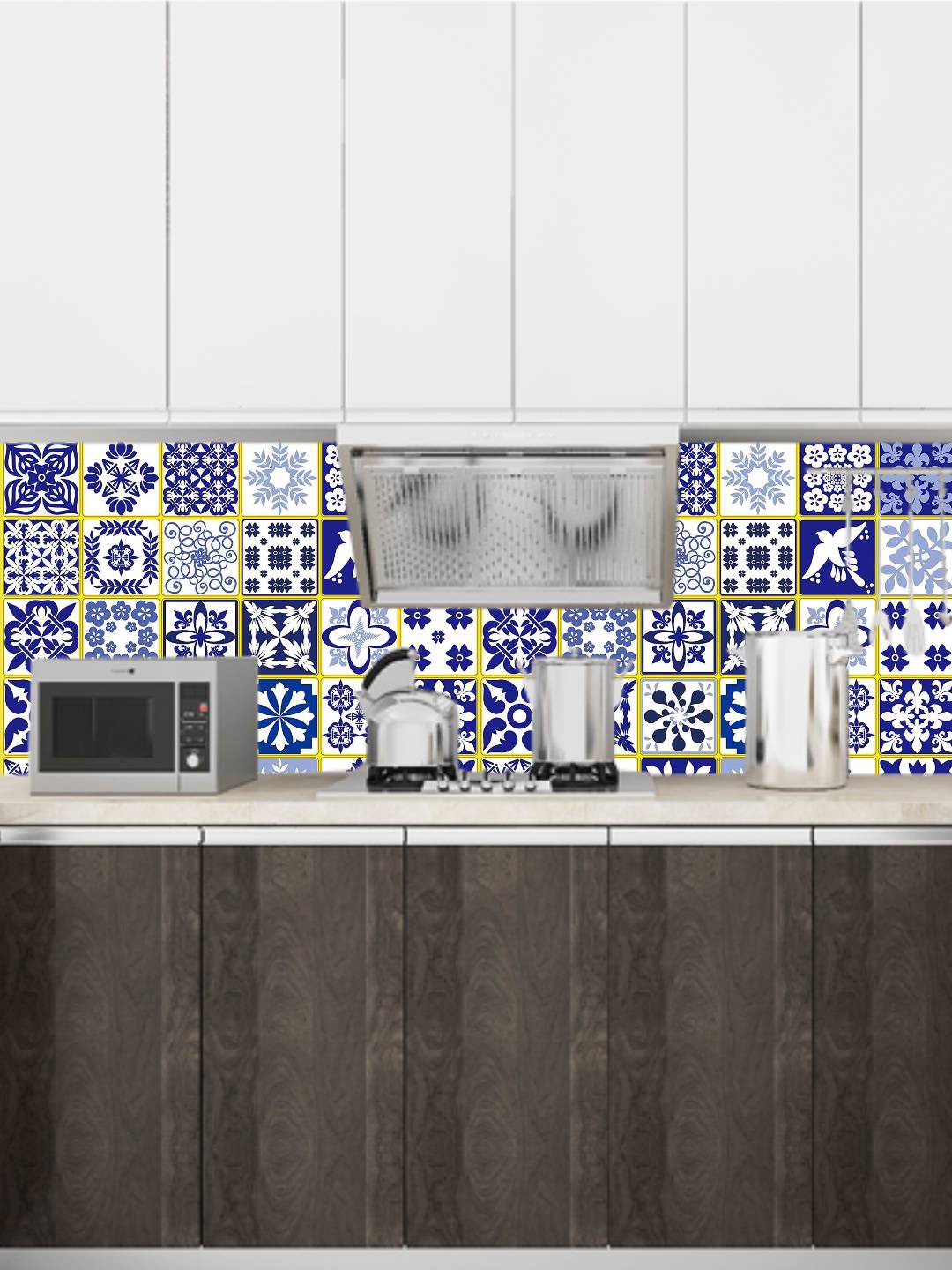 

Jaamso Royals Blue & White Printed Self-Adhesive Water Proof Wall Sticker