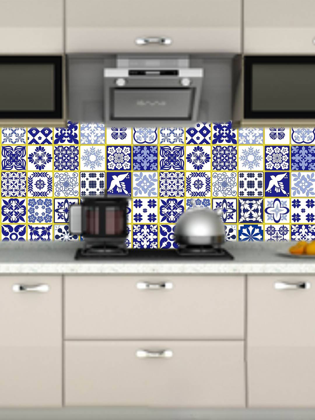 

Jaamso Royals Printed Self-Adhesive Water Proof Wall Sticker, Blue