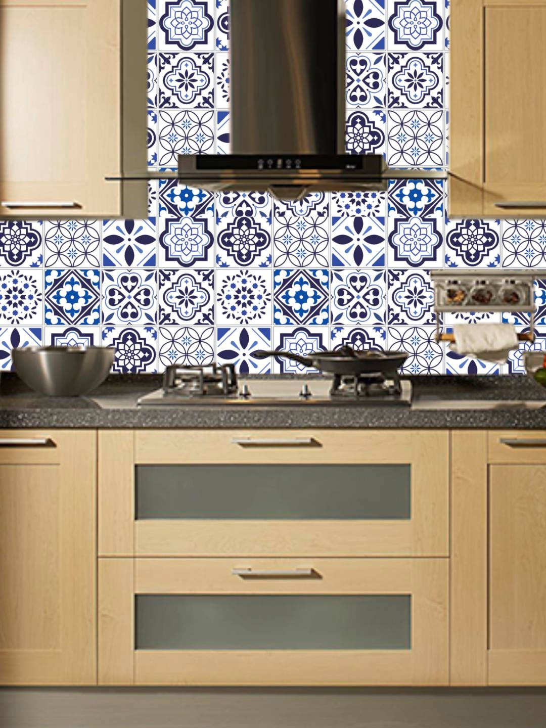

Jaamso Royals Printed Self-Adhesive Water Proof Wall Sticker, Blue