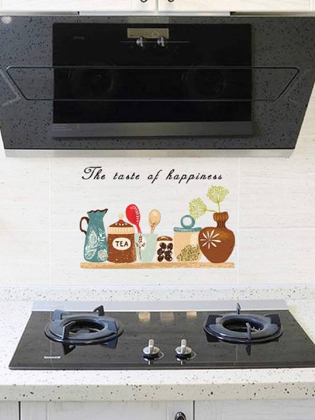 

Jaamso Royals Brown Printed Self-Adhesive Water Proof Kitchen Wall Sticker