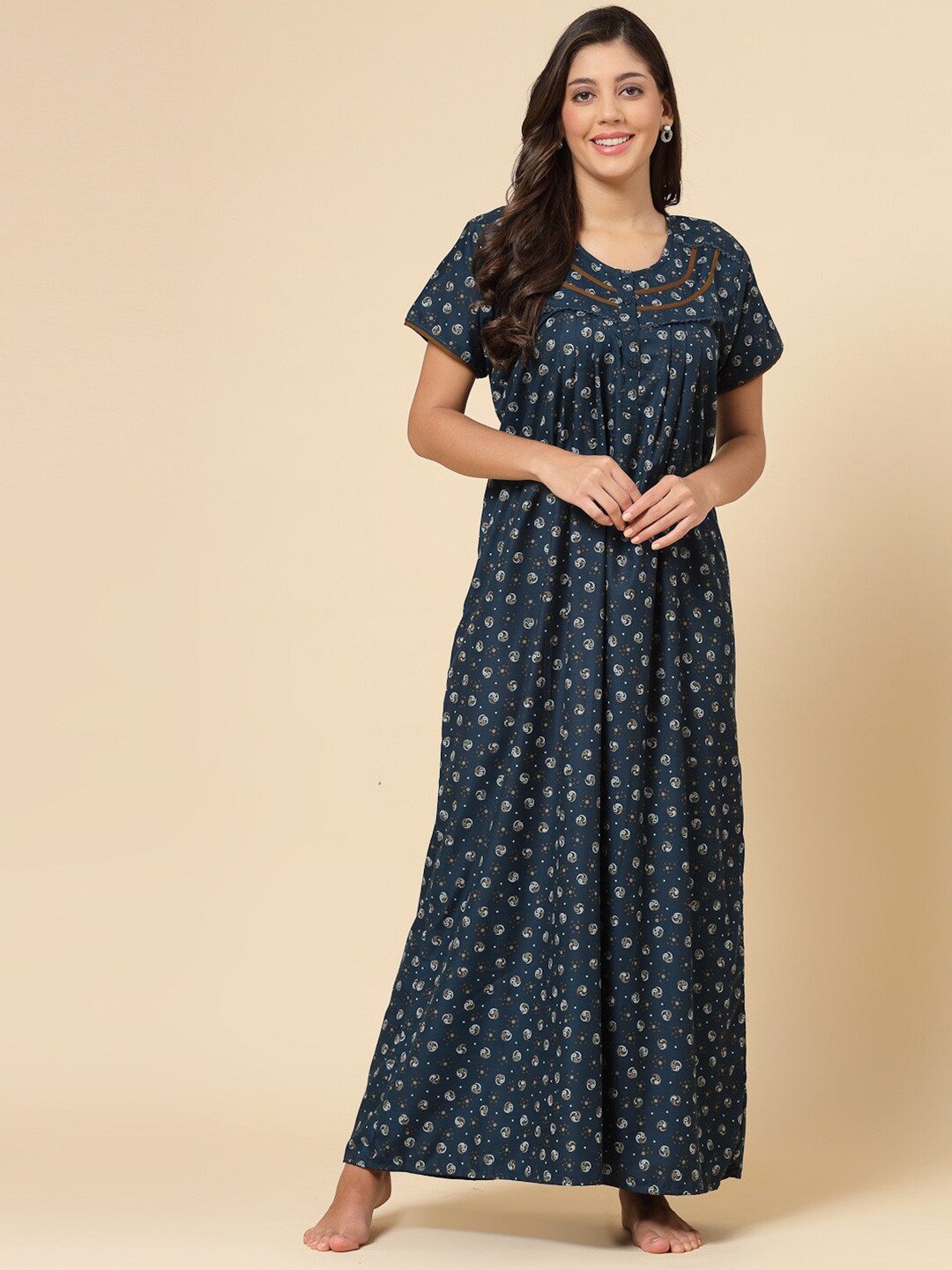 

Sweet Dreams Conversational Printed Maxi Nightdress, Blue