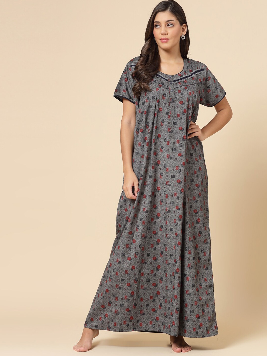

Sweet Dreams Printed Maxi Nightdress, Grey