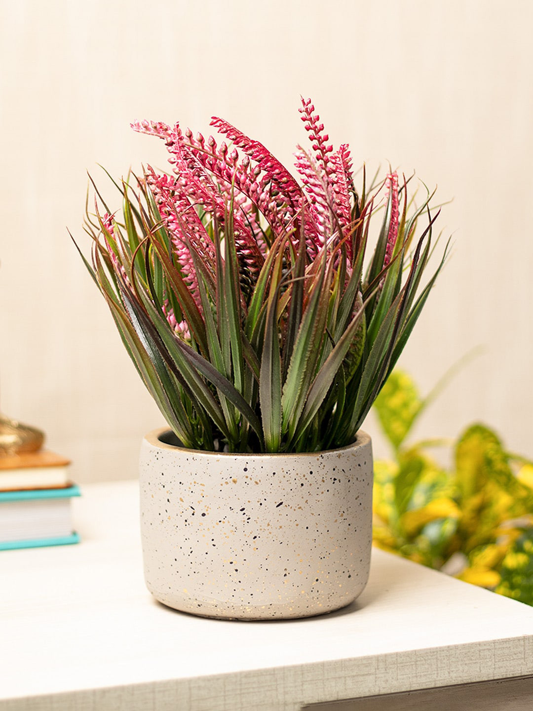 

MARKET99 Pink & Green Artificial Flowers With Pot