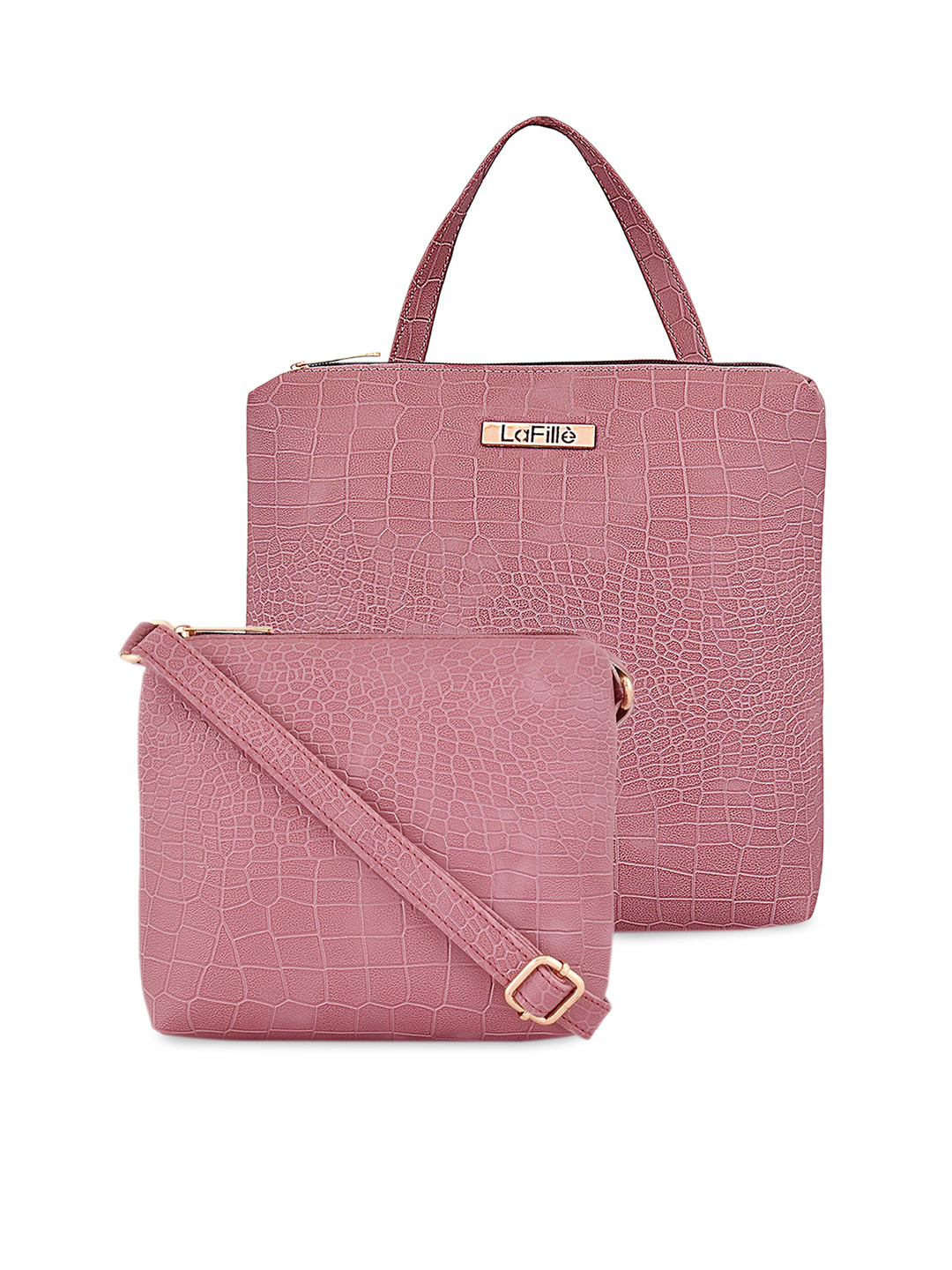 

LaFille Women Set Of 2 Textured Backpack, Pink