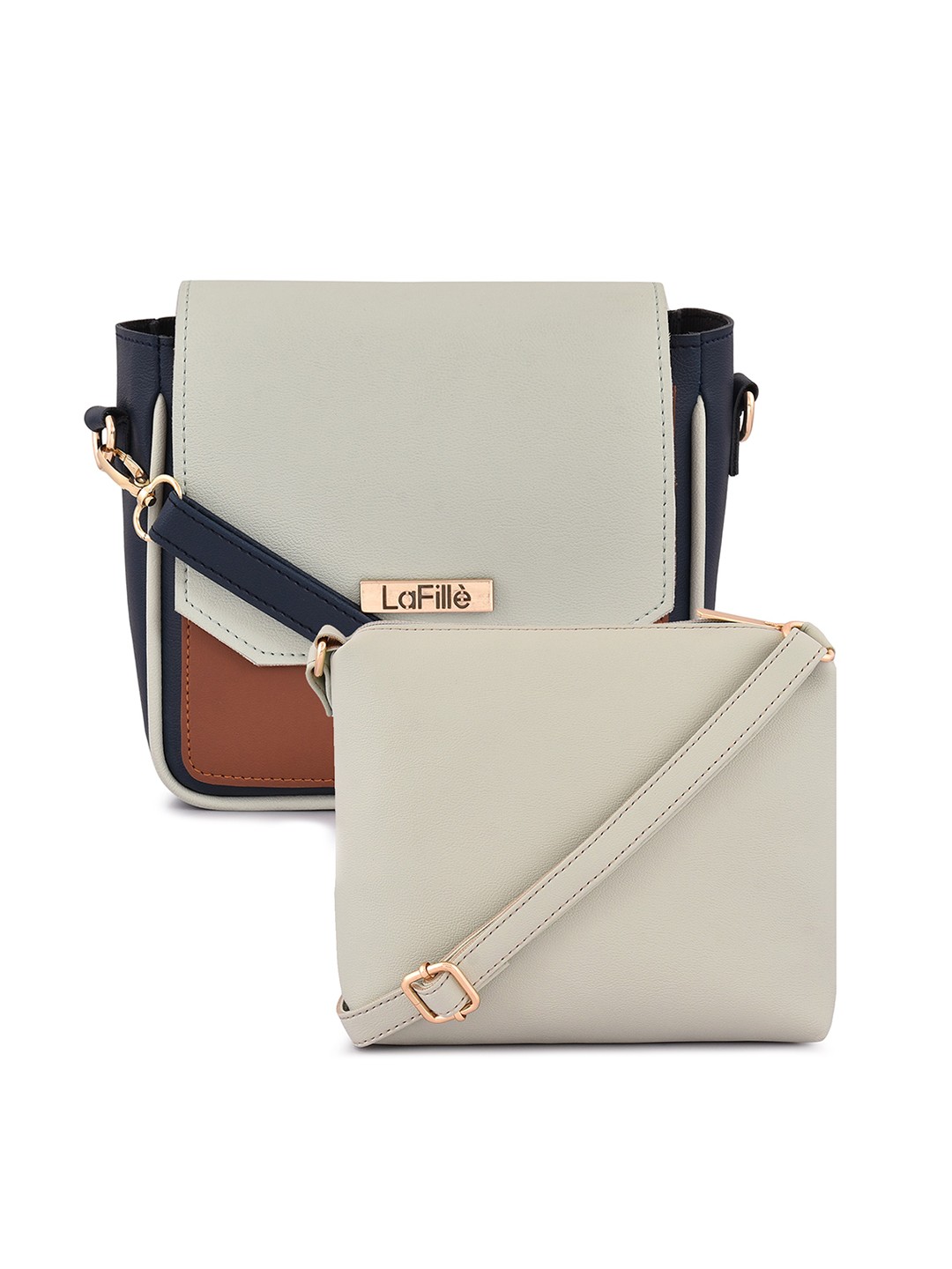 

LaFille Set Of 2 Structured Sling Bag, Grey