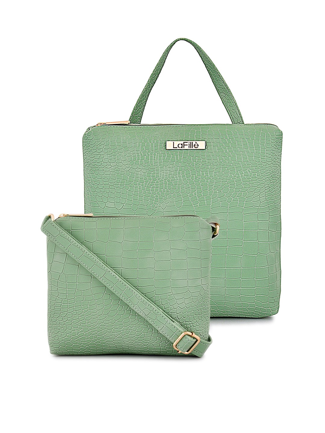 

LaFille Oversized Shopper Handheld Bag With Cut Work, Green