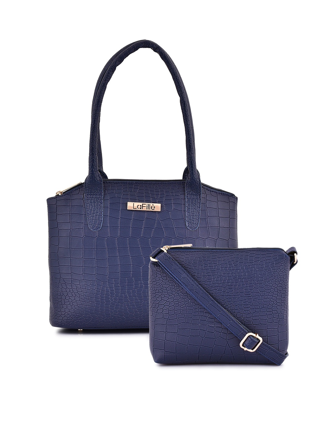 

LaFille Textured PU Structured Shoulder Bag, Blue