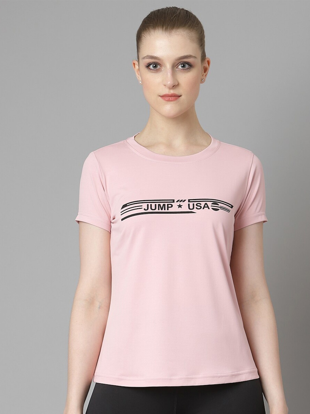 

JUMP USA Typography Printed T-shirt, Pink