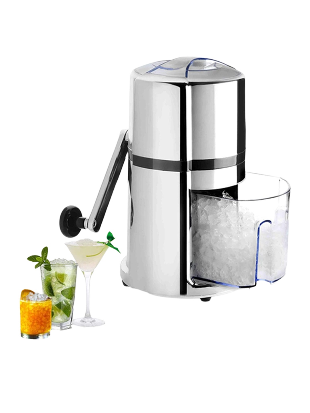 

FNS Stainless Steel Ice Crusher With Hand Crank, Silver