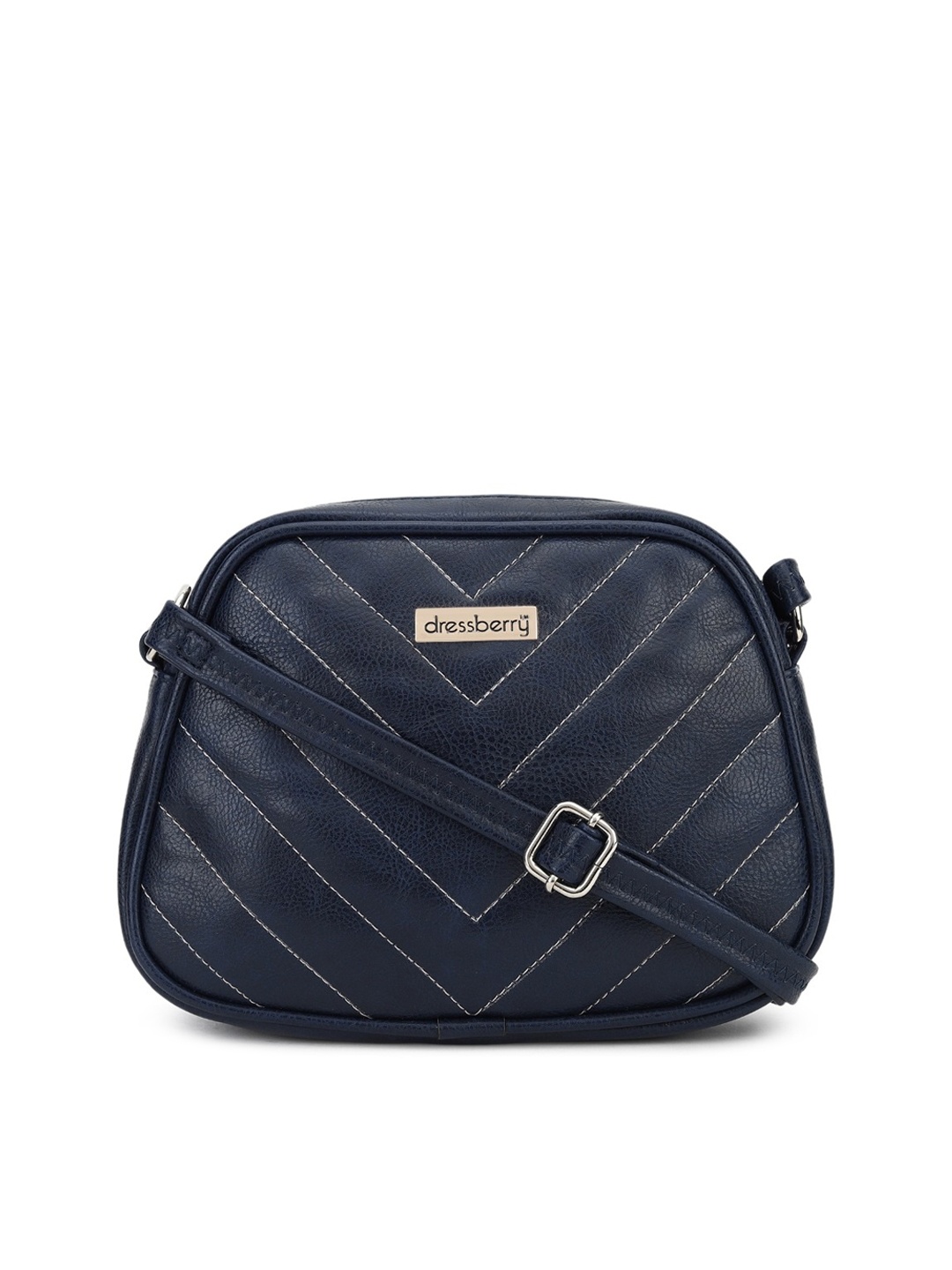 

DressBerry Textured Structured Sling Bag With Quilted, Blue