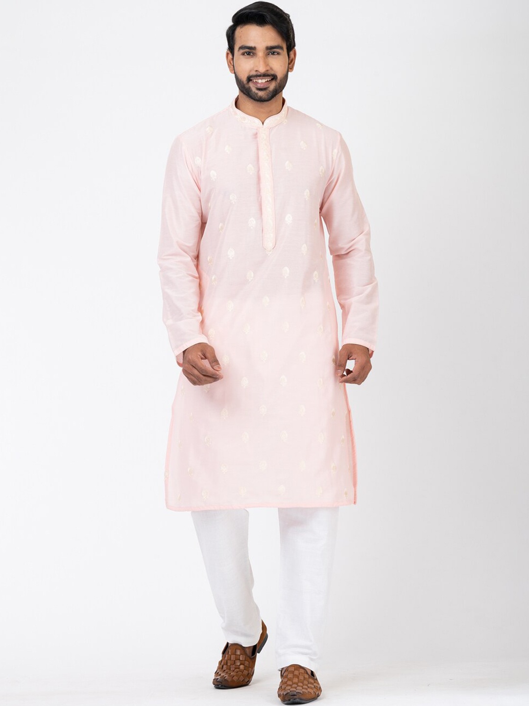 

HU - Handcrafted Uniquely Ethnic Motifs Embroidered Chikankari Straight Kurta, Pink