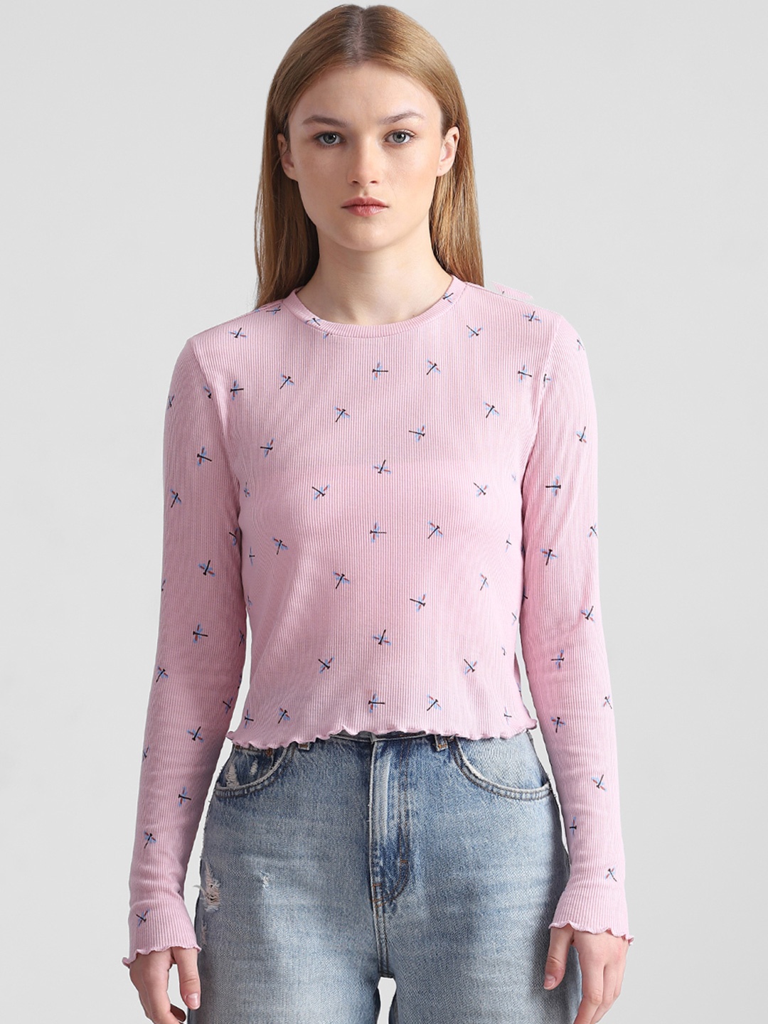 

ONLY Conversational Printed T-shirt, Pink