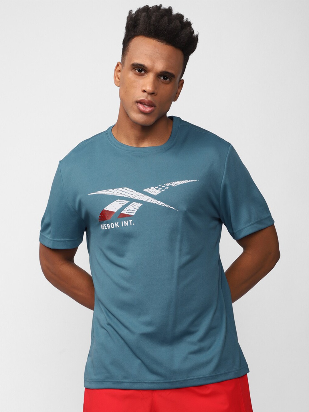 

Reebok Printed Pure Cotton T-shirt, Blue