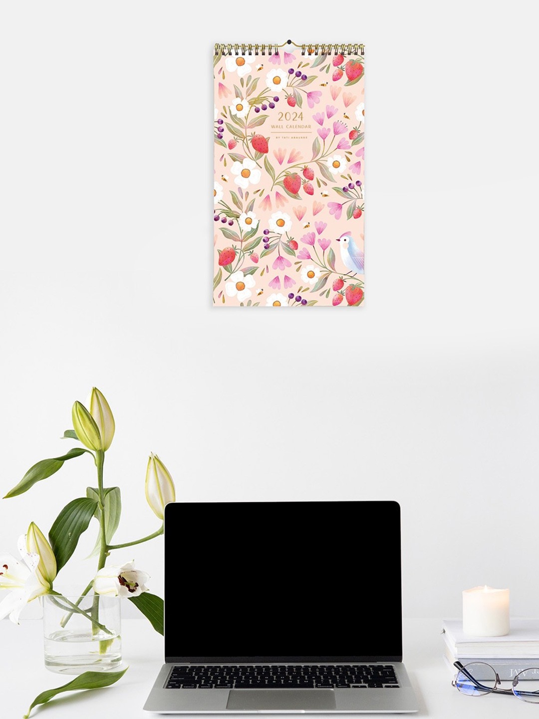 

happywagon 2024 Blooming Garden Wall Calendar, White