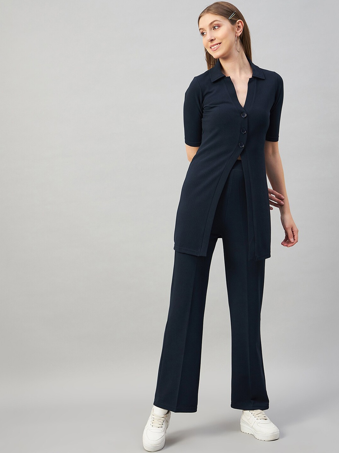 

Chemistry Shirt Collar Shirt & Trousers Co-Ords, Navy blue