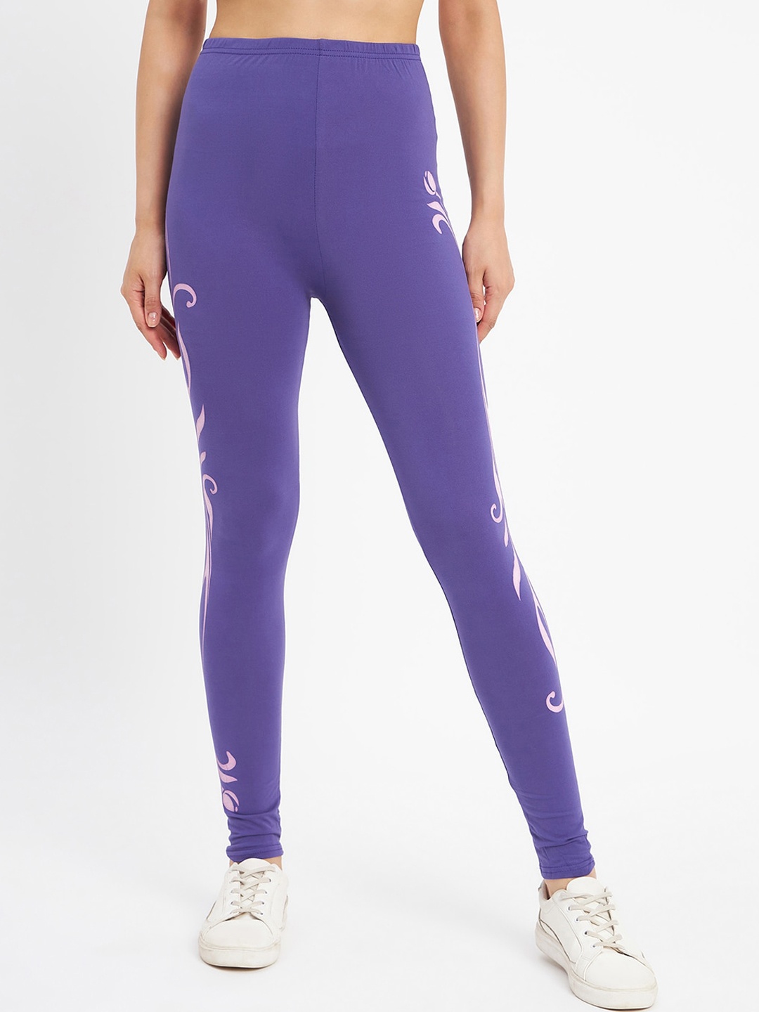 

Camey Printed Ankle Length Leggings, Purple