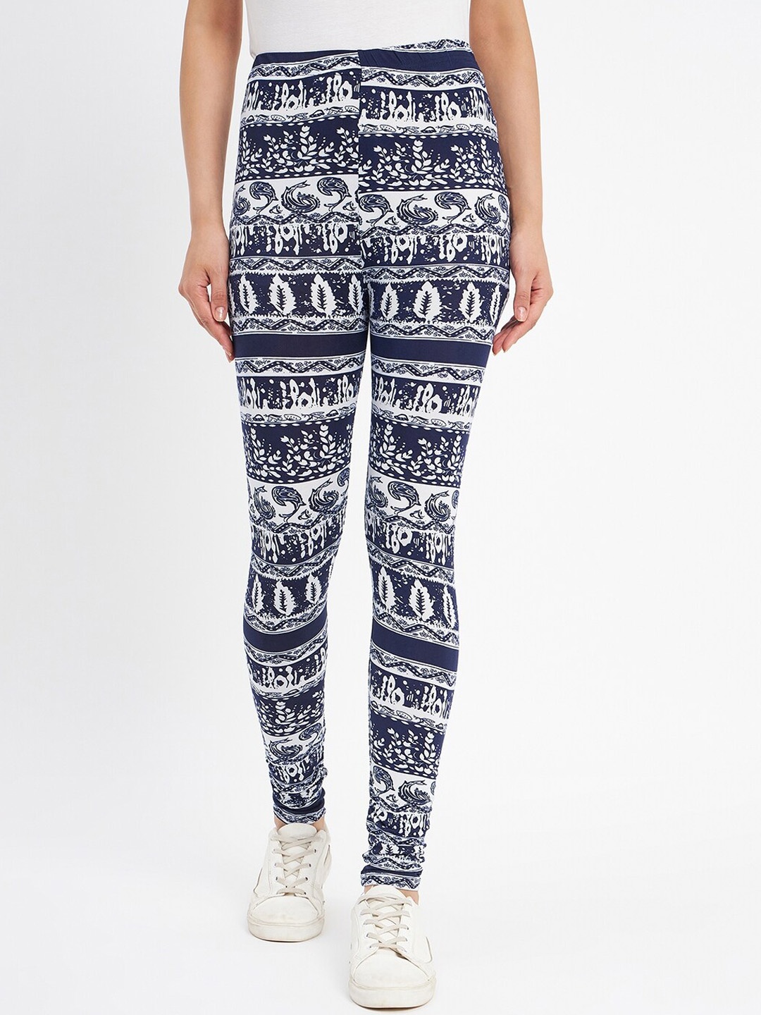 

Camey Printed Ankle Length Leggings, White