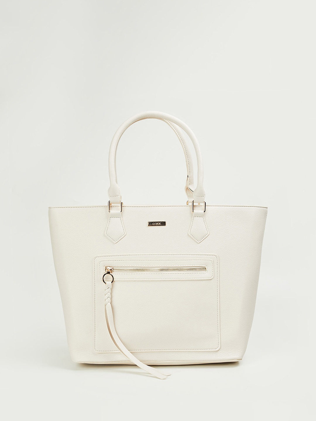 CODE by Lifestyle Oversized Structured Handheld Bag, Off white