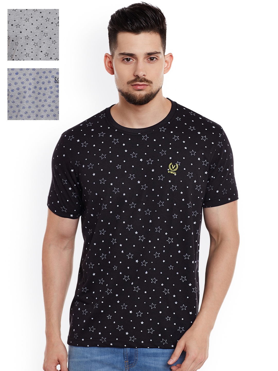 

MACK Men Pack of 3 Slim-Fit T-Shirts, Black