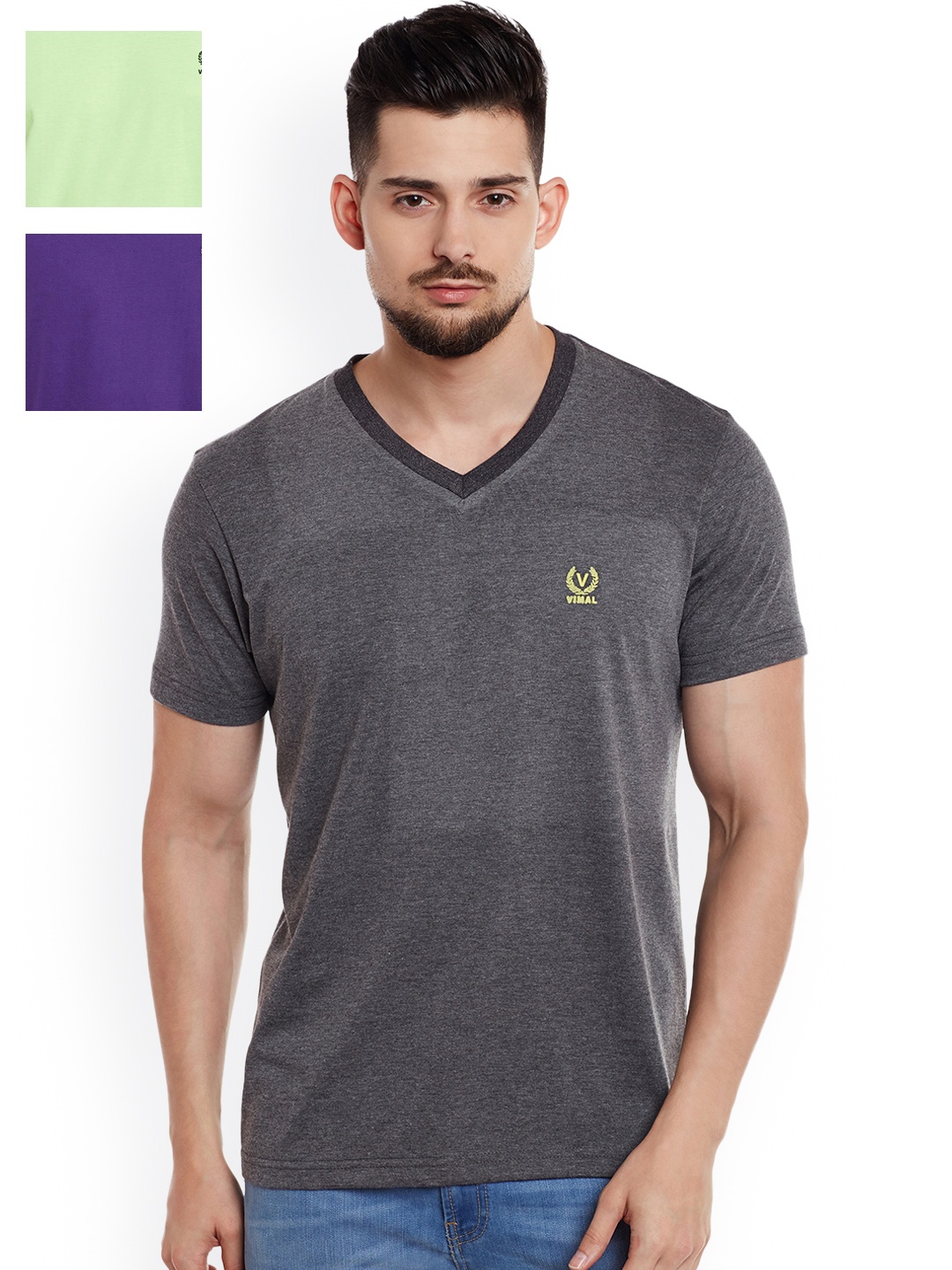 

MACK Men Pack of 3 Slim-Fit T-Shirts, Grey