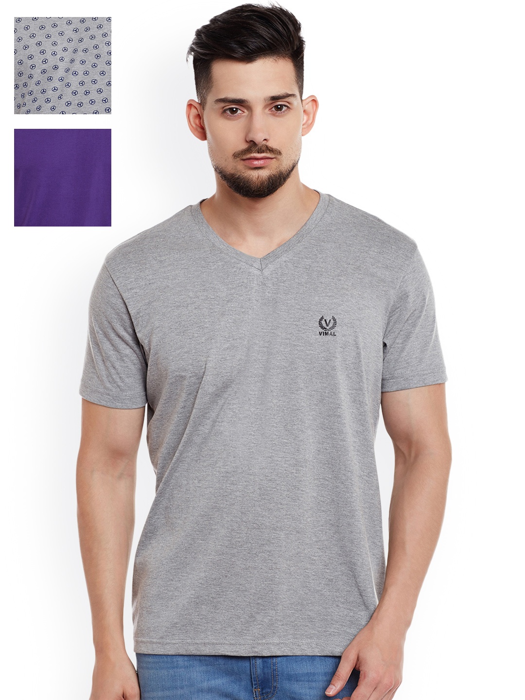 

MACK Men Pack of 3 Slim-Fit T-Shirts, Grey