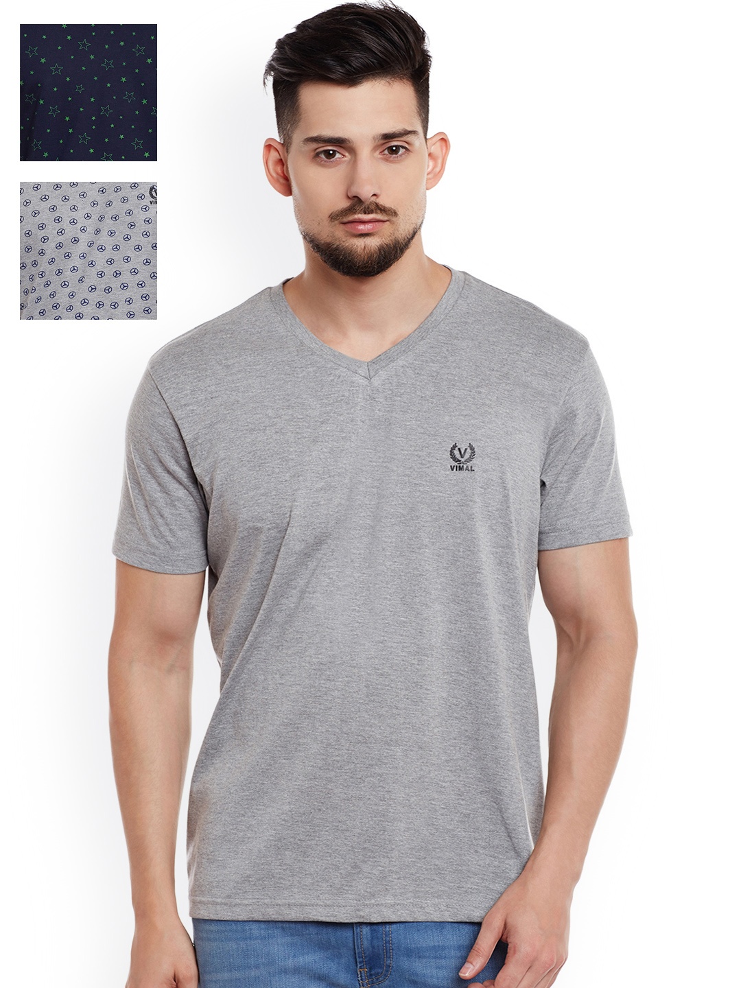

MACK Men Pack of 3 Slim-Fit T-Shirts, Grey