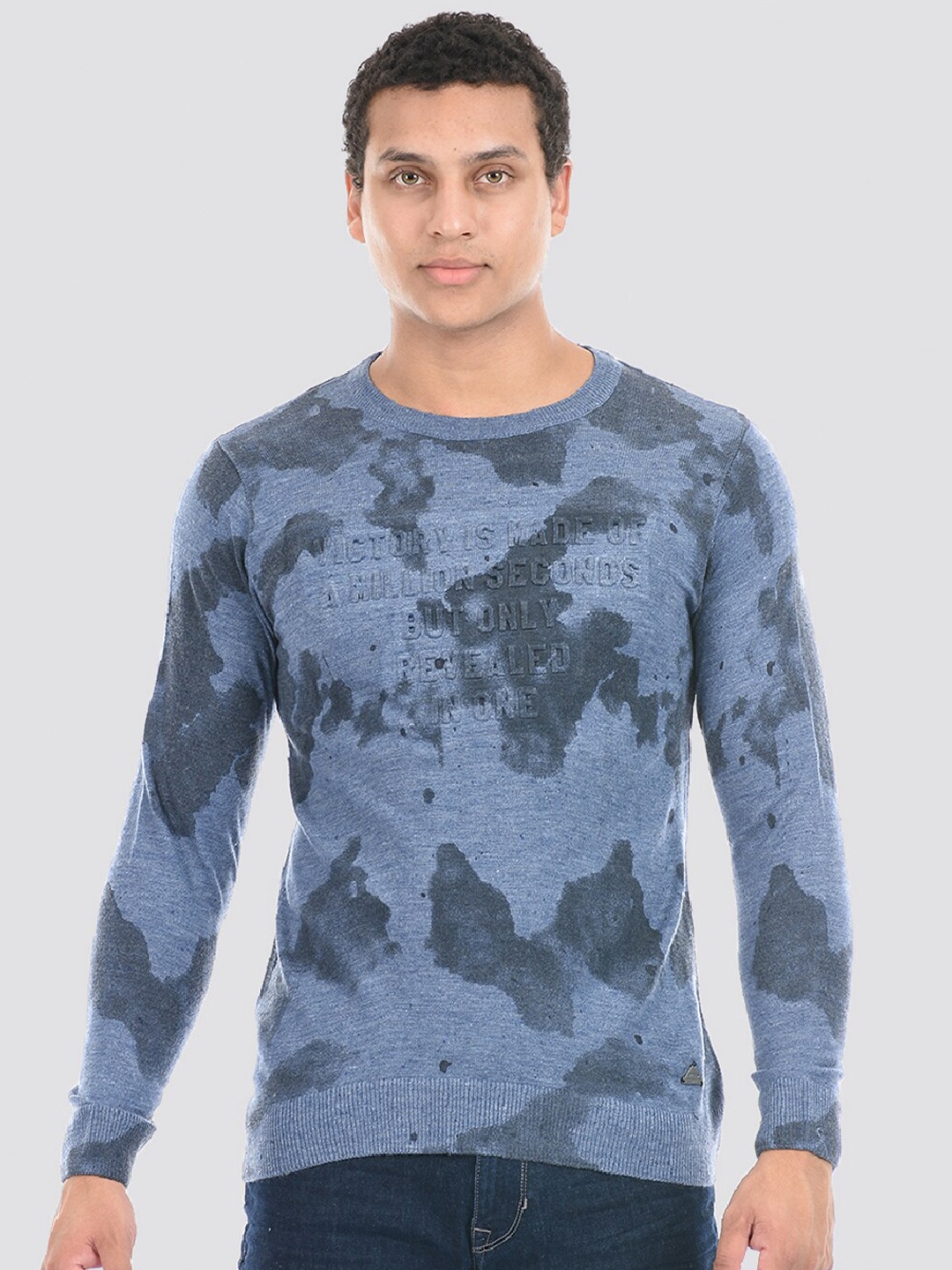 

Cloak & Decker by Monte Carlo Embossed Printed Sweatshirt, Blue