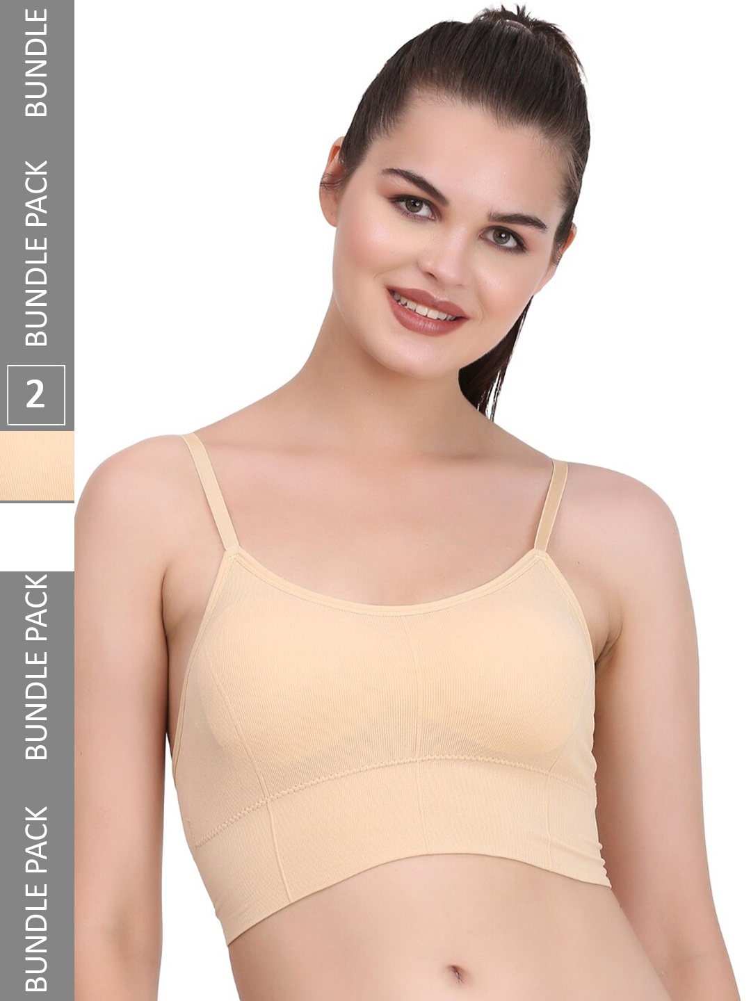 

MYSHA Pack Of 2 Full Coverage Lightly Padded Workout Bra With All Day Comfort, White