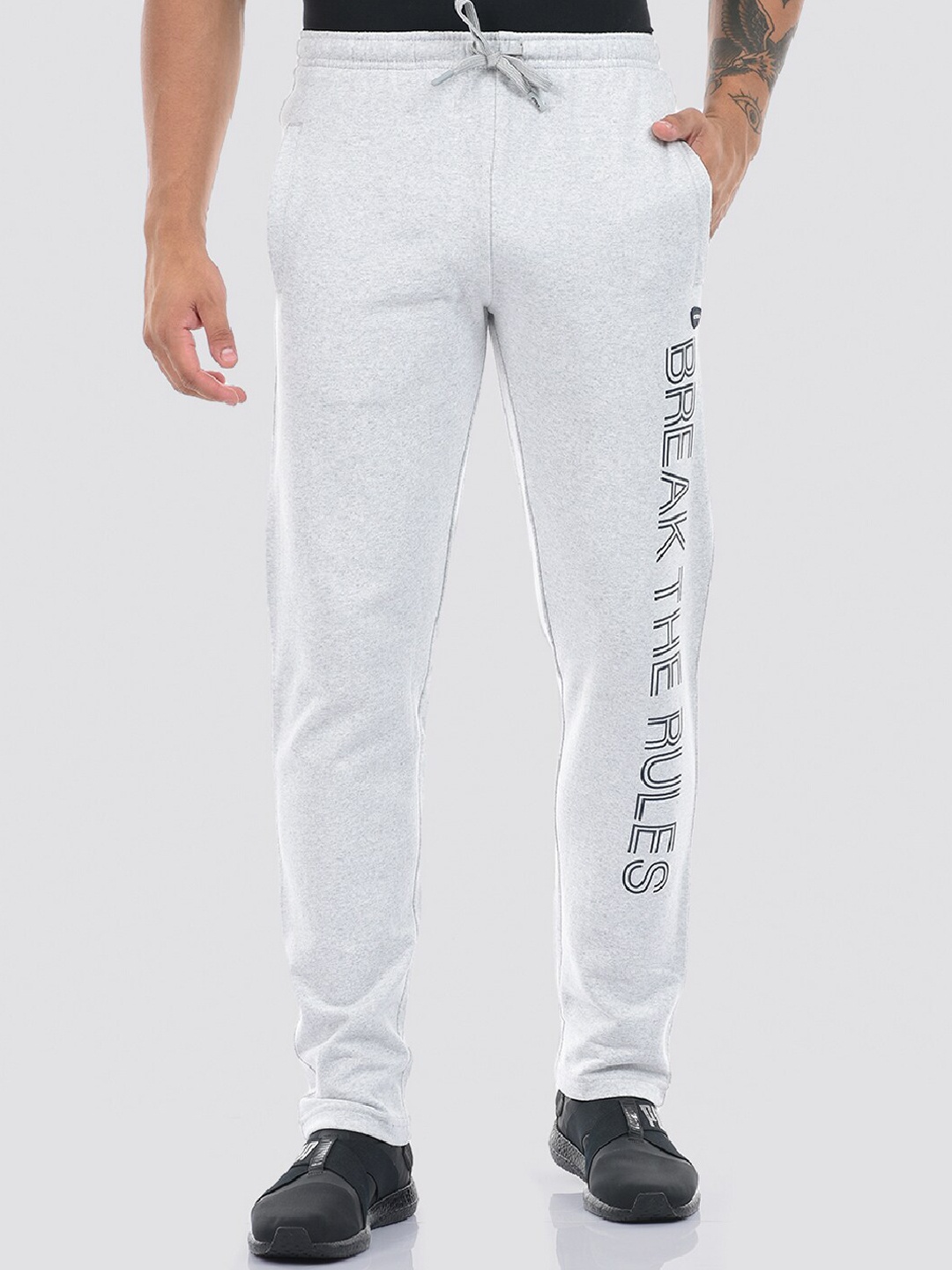 

Cloak & Decker by Monte Carlo Mid-Rise Cotton Track Pants, Grey