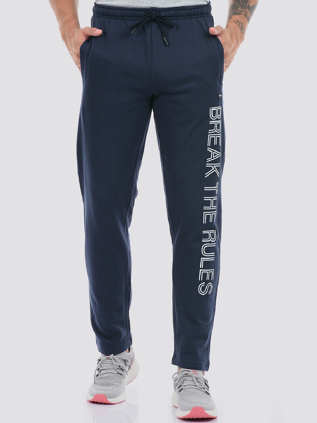 

Cloak & Decker by Monte Carlo Men Typography Cotton Track Pants, Navy blue