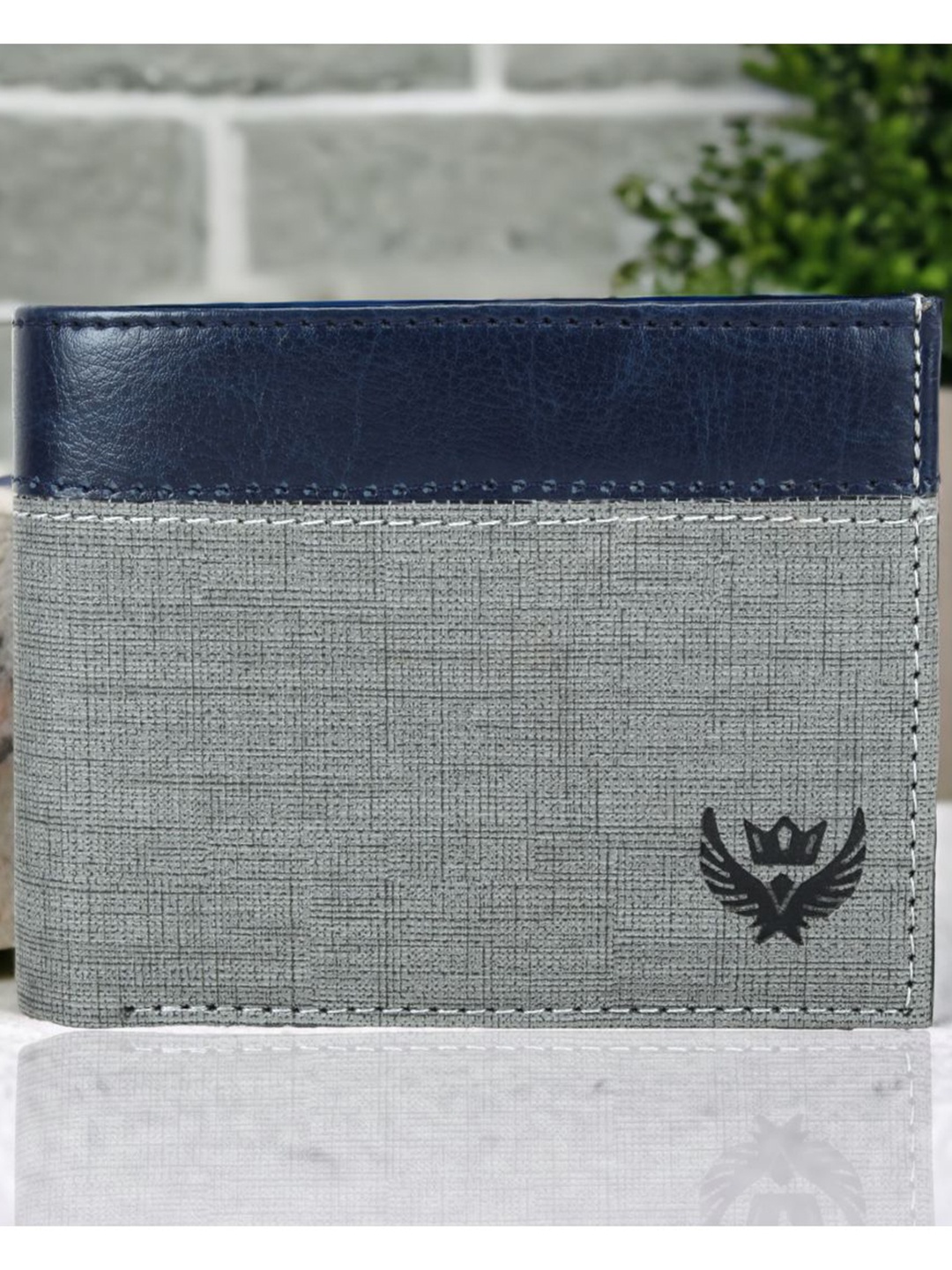 

LORENZ Men Colourblocked Two Fold Wallet, Grey