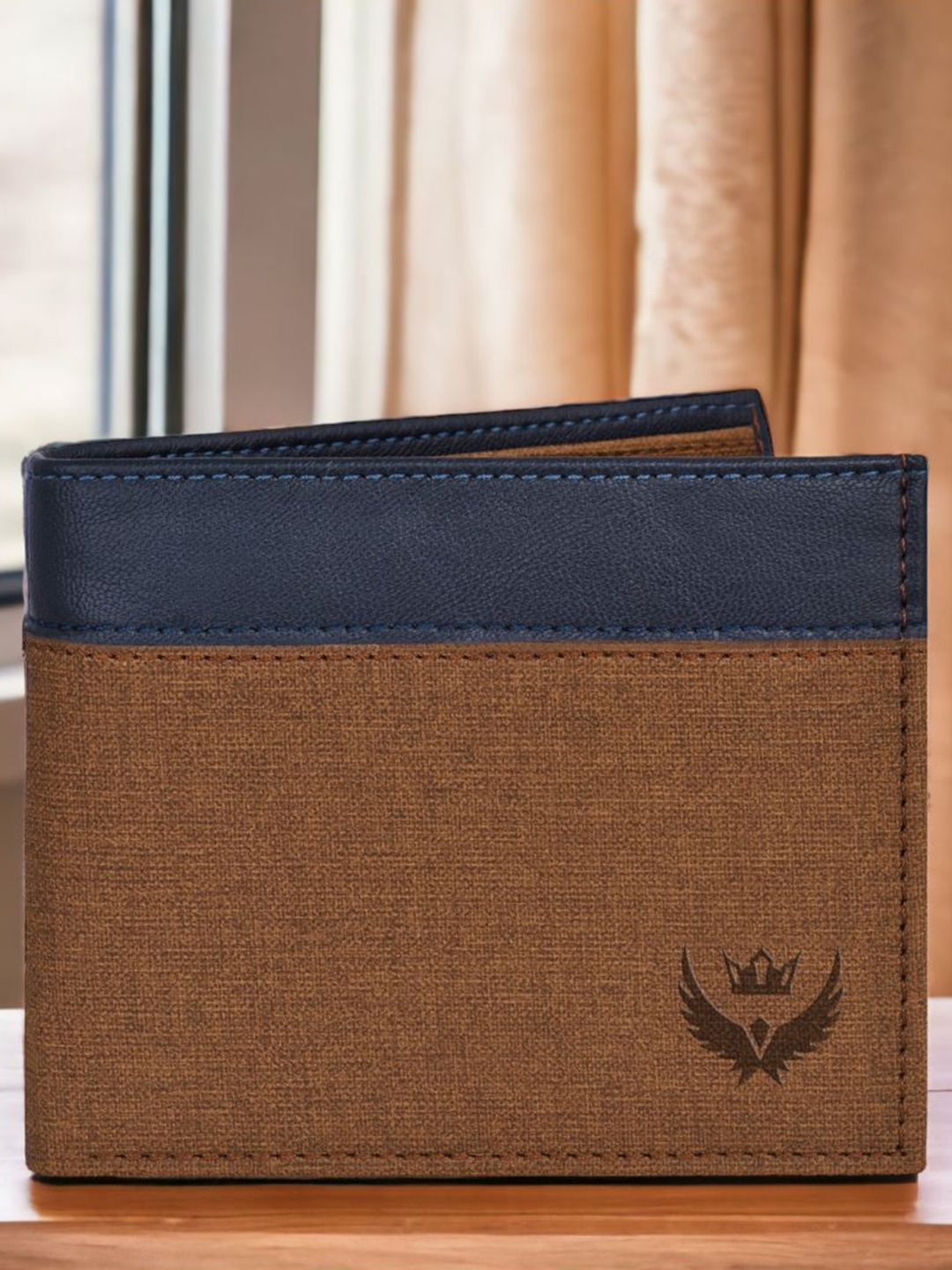 

LORENZ Men Colourblocked PU Two Fold Wallet, Brown