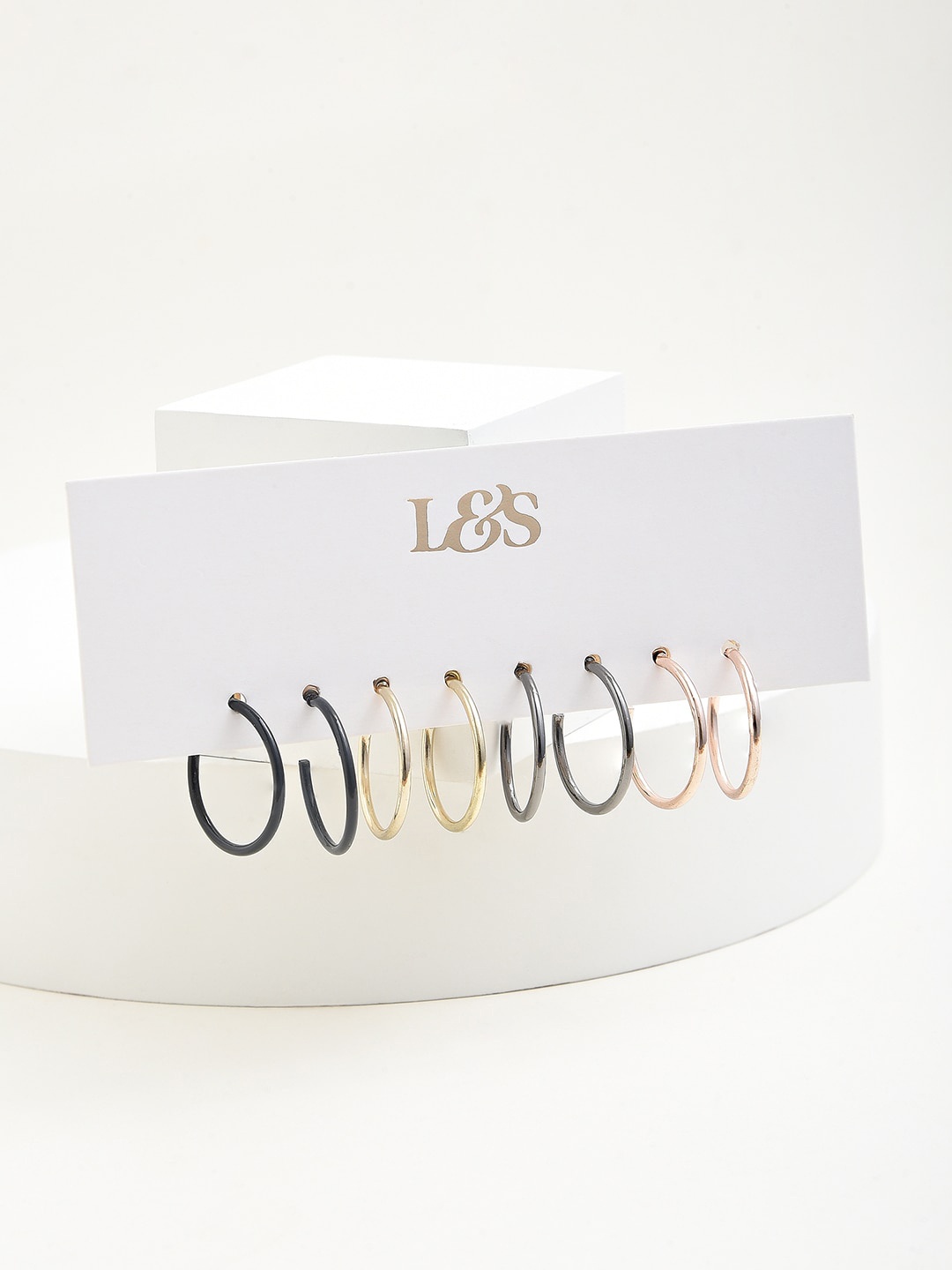 

Lilly & sparkle Set Of 4 Contemporary Half Hoop Earrings, Gold