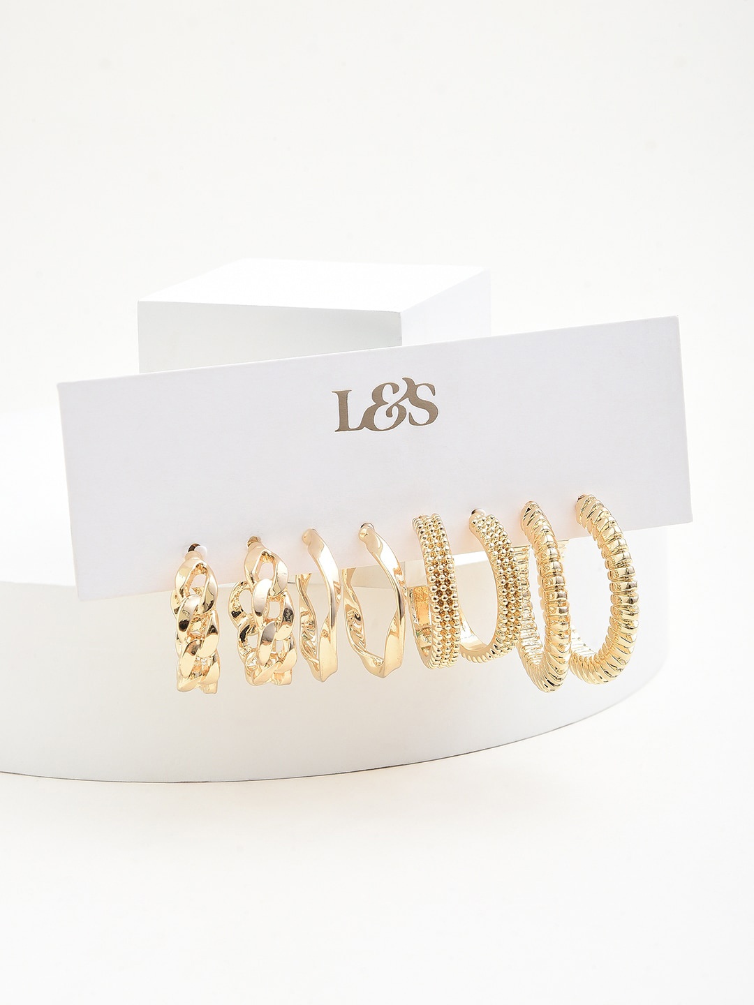 

Lilly & sparkle Set Of 4 Gold-Plated Contemporary Half Hoop Earrings