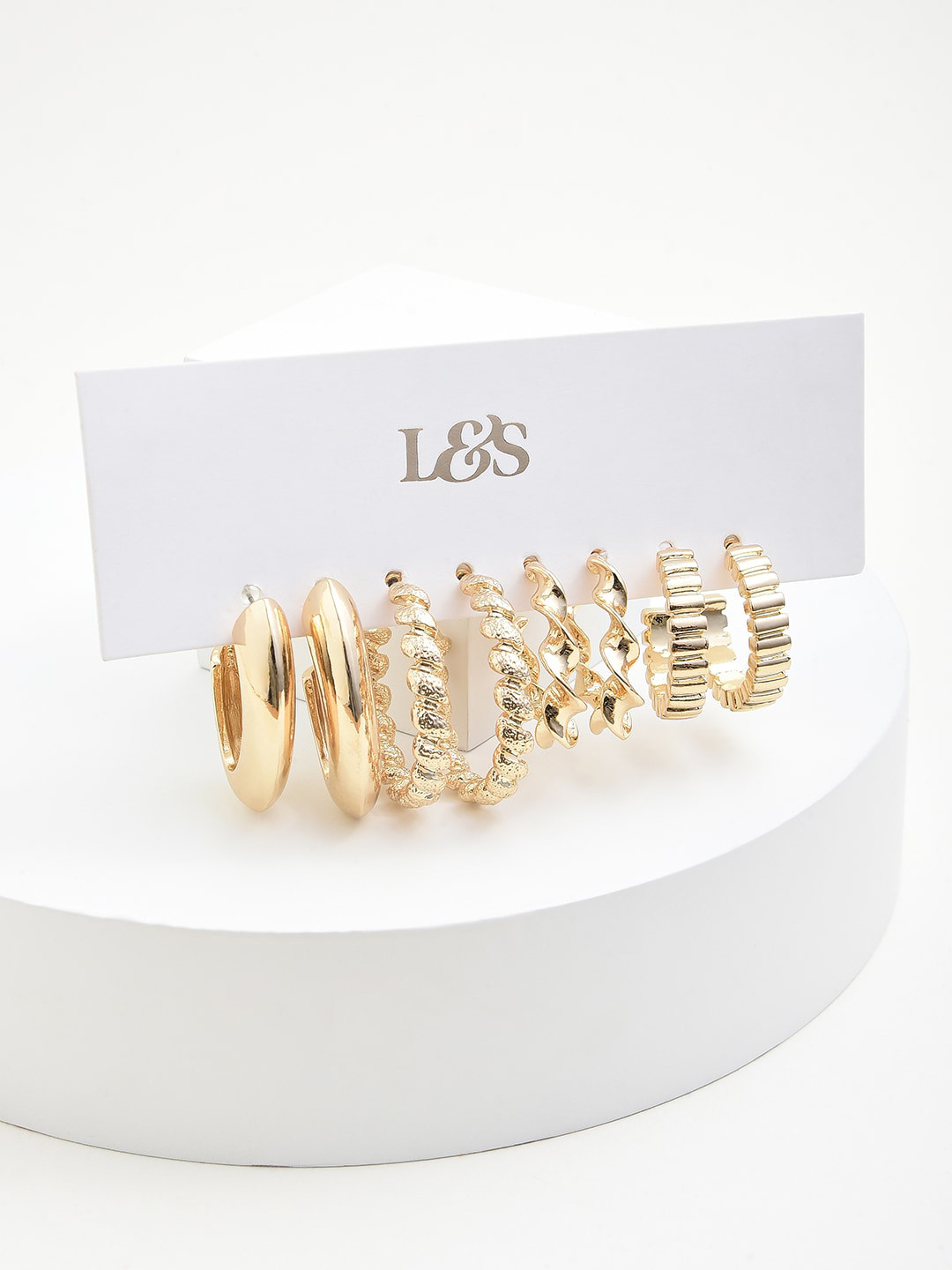 

Lilly & sparkle Set Of 4 Gold-Plated Contemporary Half Hoop Earrings