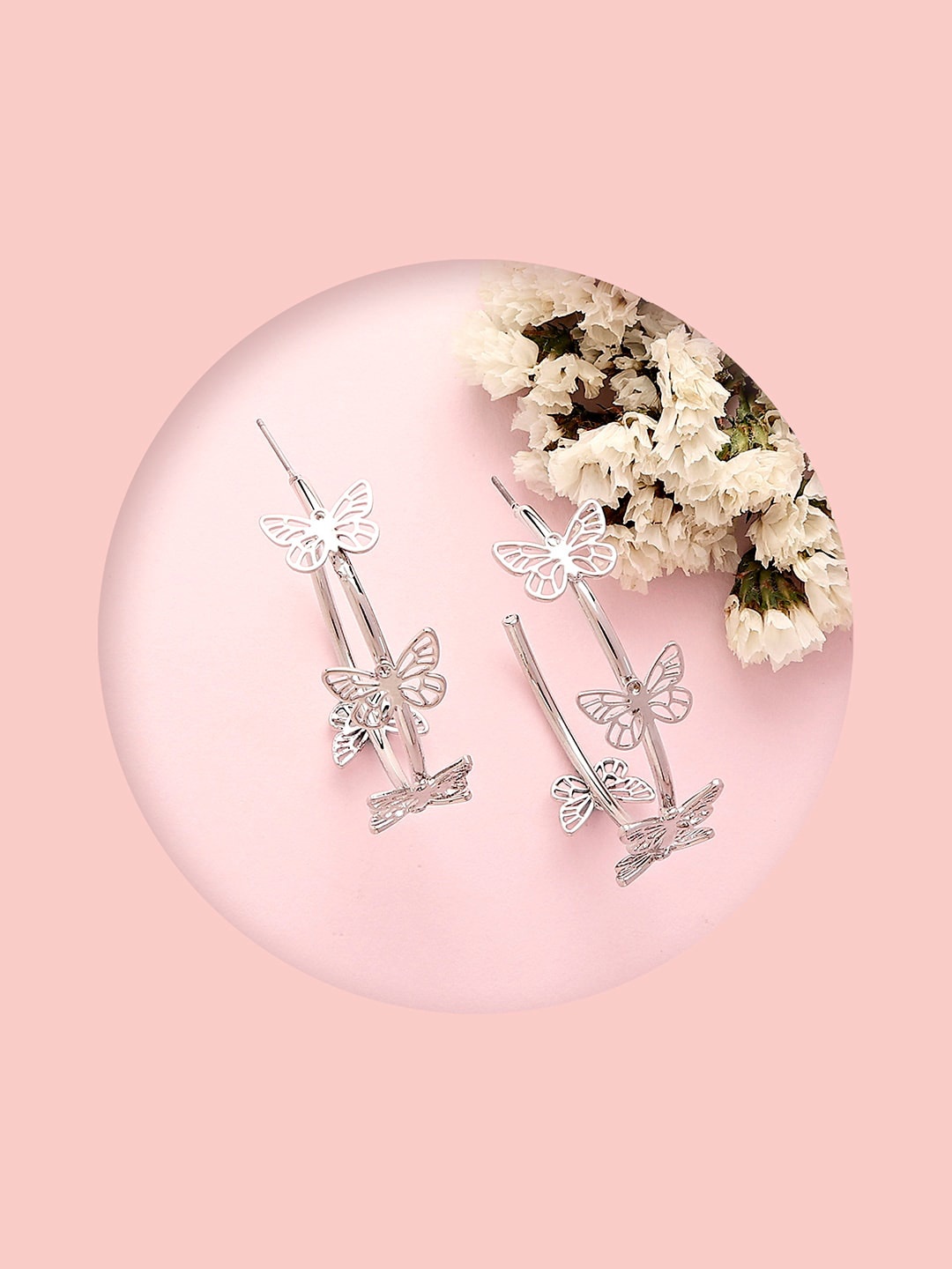 

Lilly & sparkle Contemporary Ear Cuff Earrings, Silver