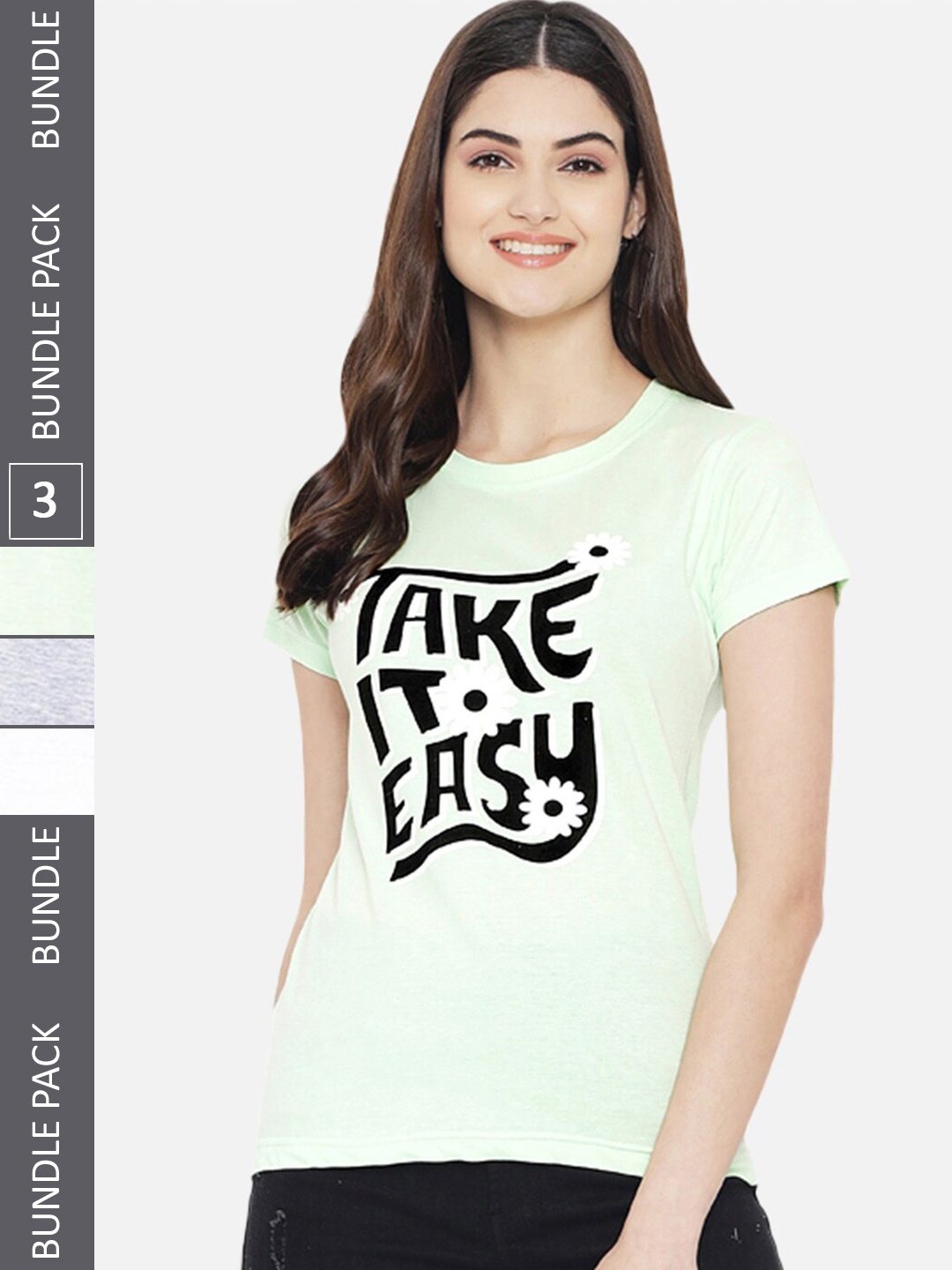 

BAESD Pack Of 3 Printed Cotton T-Shirt, Green