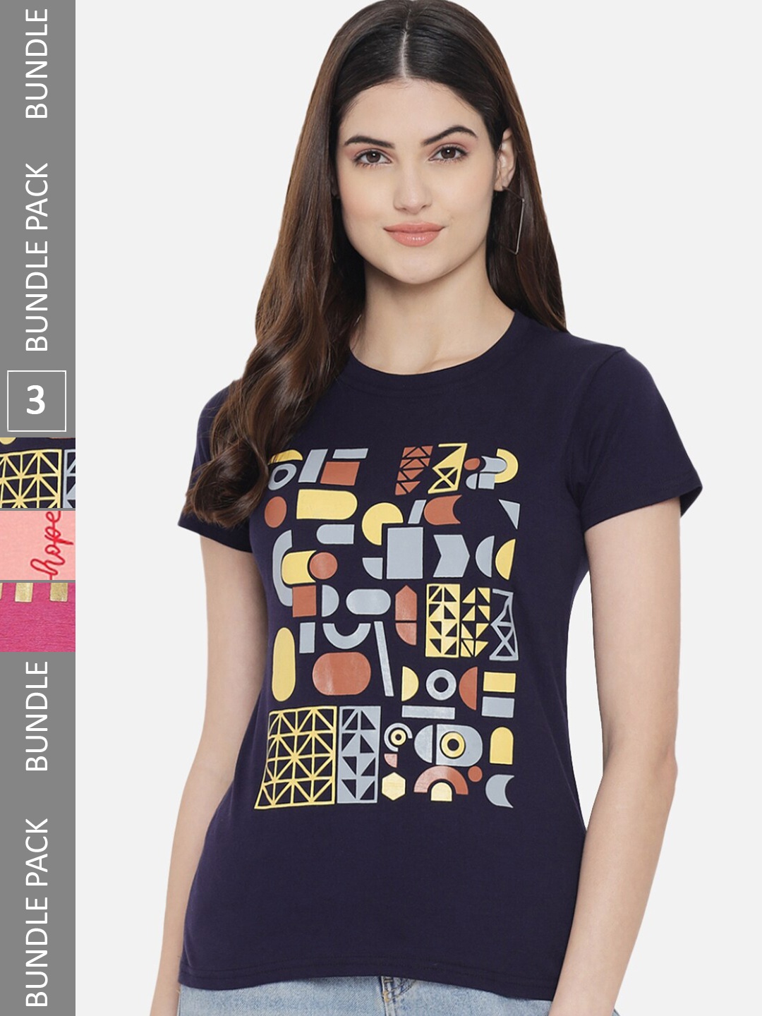 

BAESD Pack Of 3 Graphic Printed Cotton T-Shirt, Black